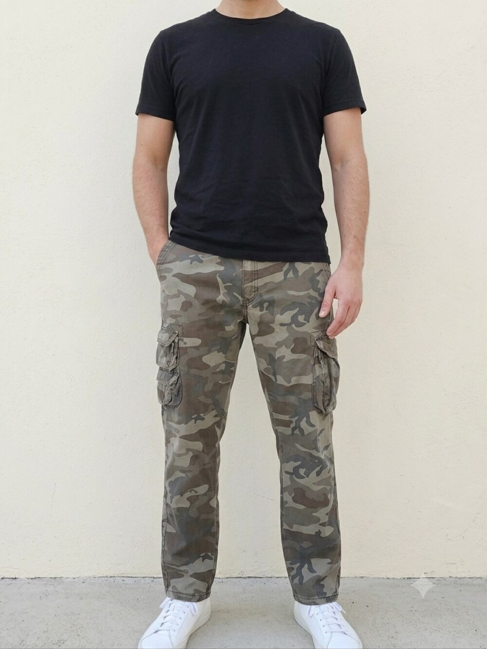 Wrangler Mens Camo Cargo Pants 36x32 Regular Taper Camouflage Stretch Utility